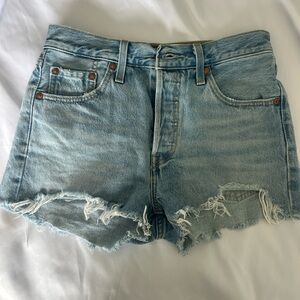 Levi’s 501 blue denim shorts